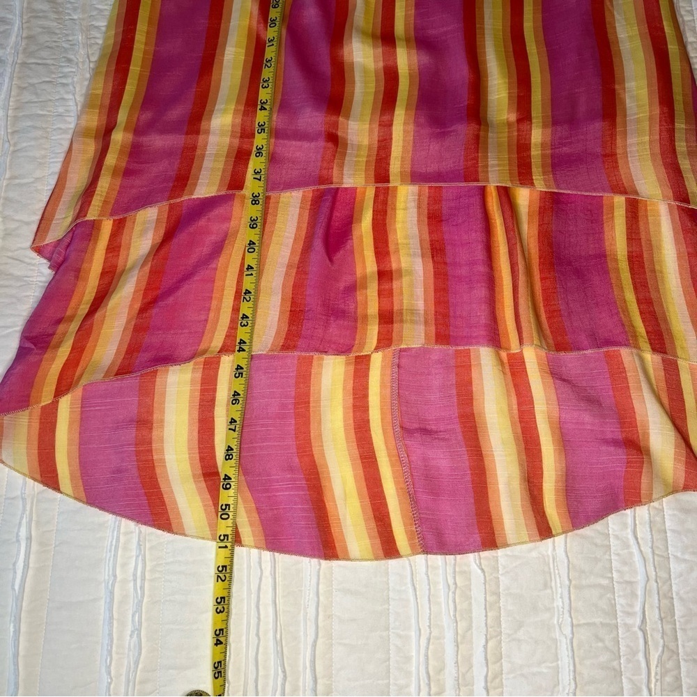 2/$30 Mlle Gabrielle maxi high-low haulter tiered dress multicolored. SZ S - Picture 10 of 15